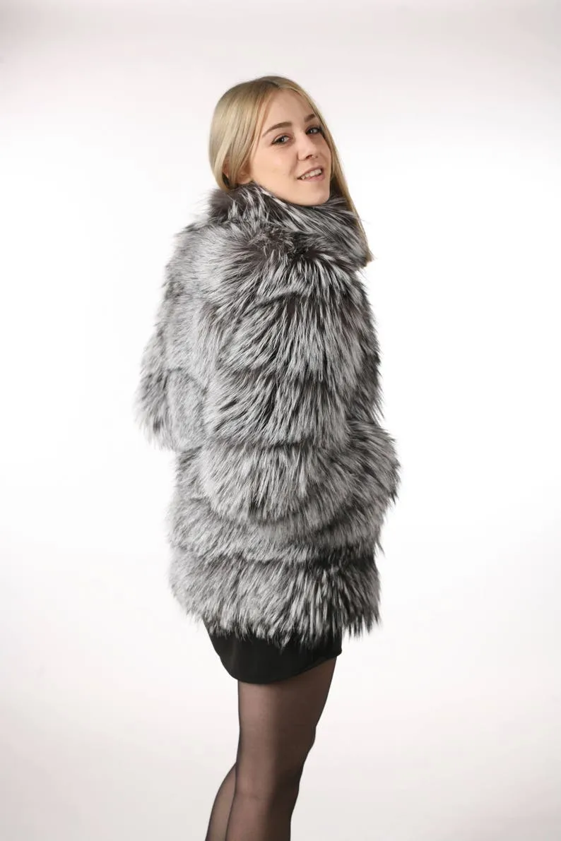 Silver Fox Fur coat