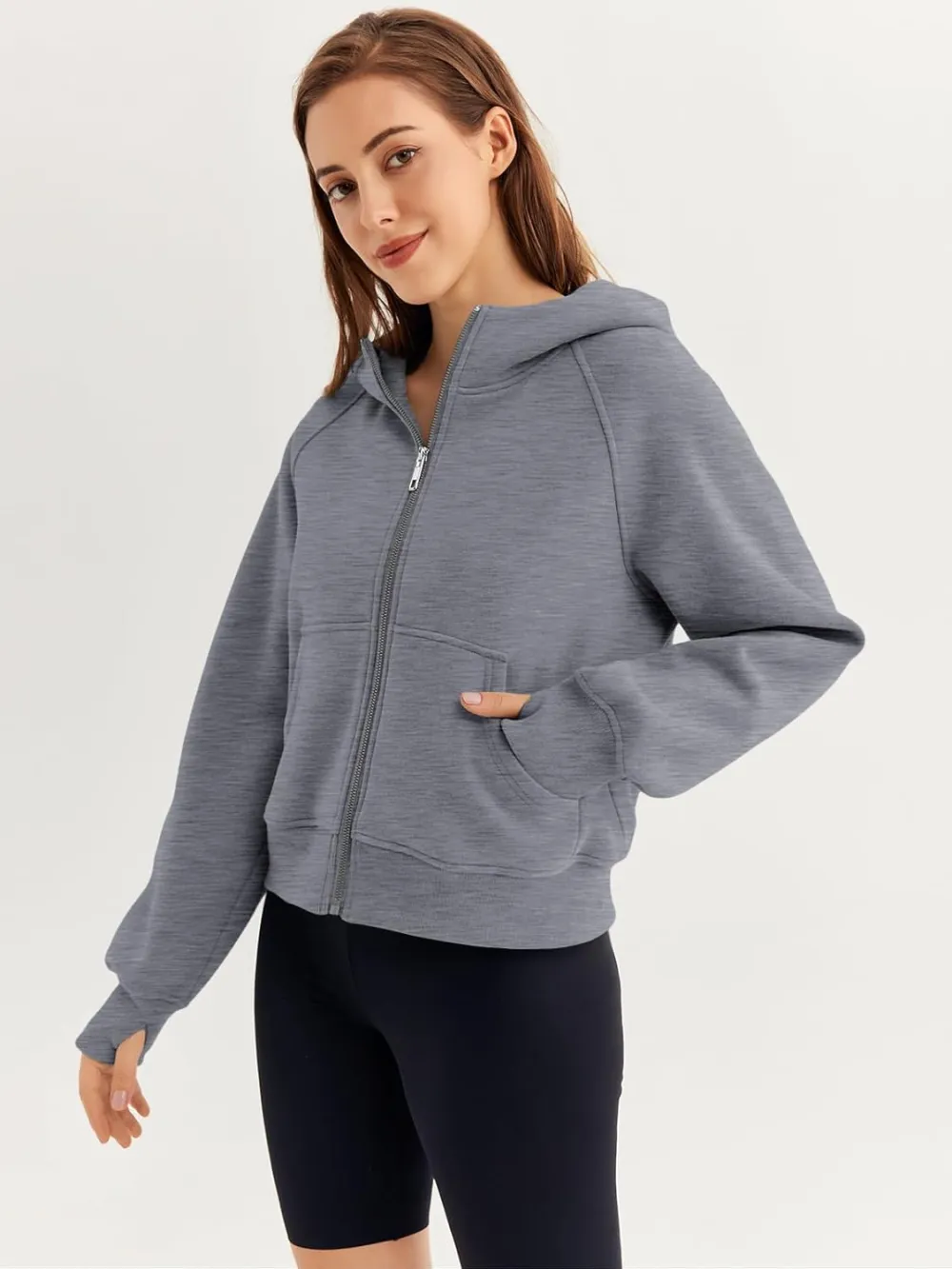Womens Zip Up Hoodies Fleece Jackets Oversized Sweatshirts Fall Fashion Outfits 2024 Sweaters Winter Clothes