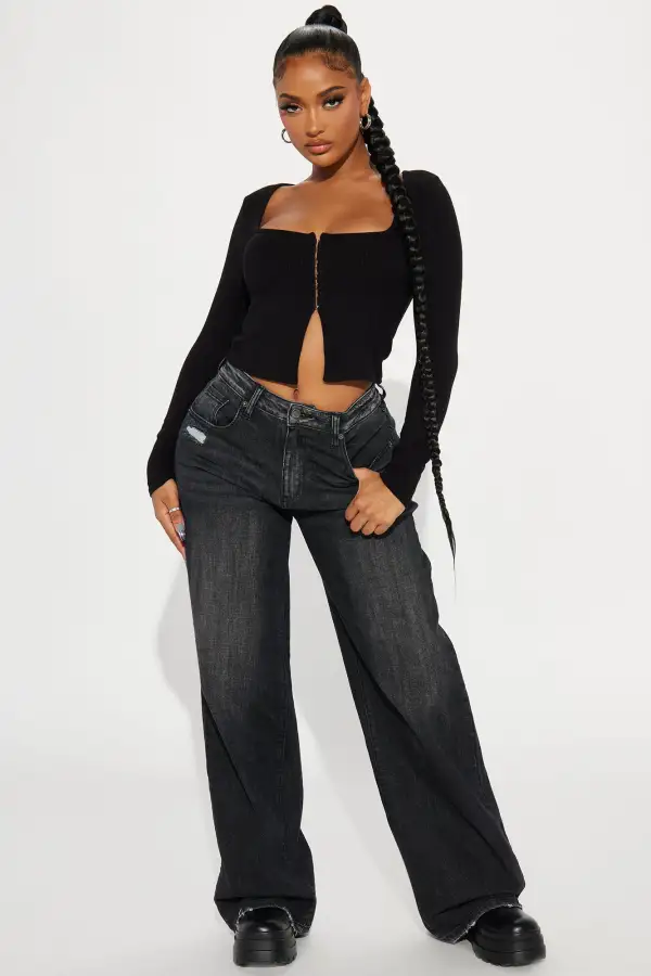 Alana Ribbed Top - Black