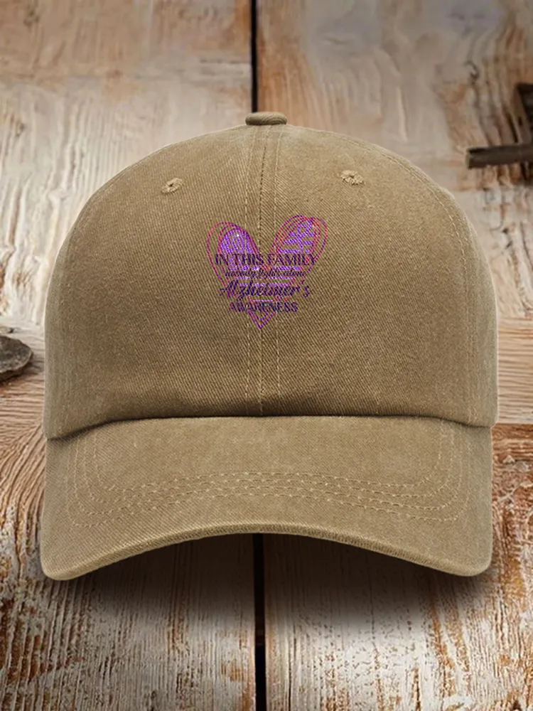 In This Family Nobody Fights Alone Alzheimer'S Awareness Baseball Cap