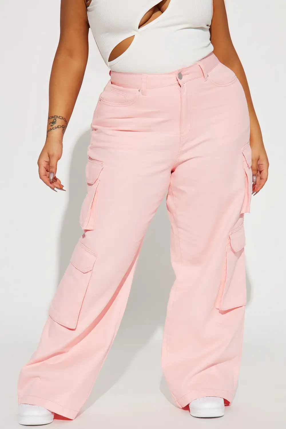 Wear Me Out Baggy Cargo Jeans - Pink