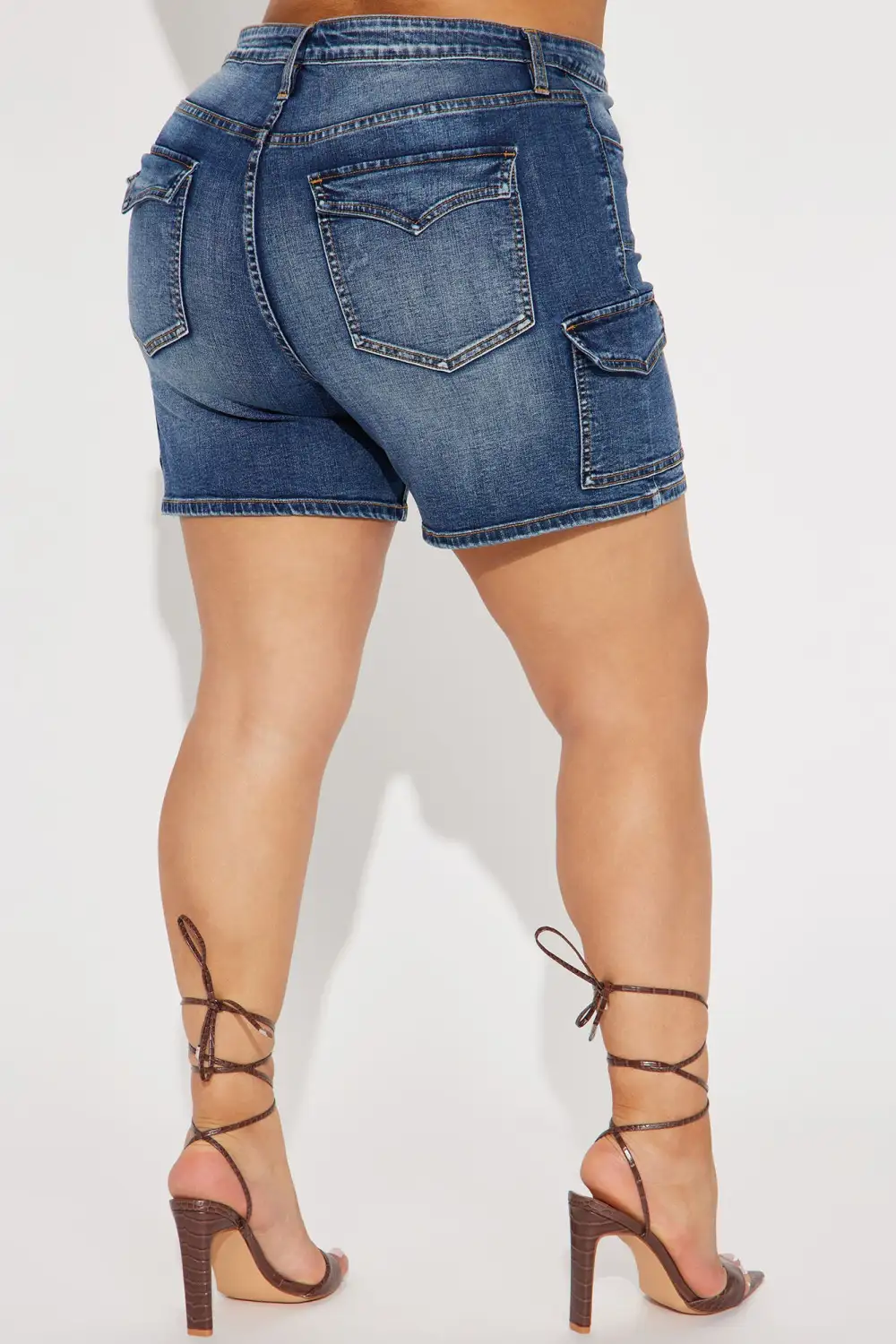 Be For Real Low Stretch Denim Cargo Shorts - Medium Wash