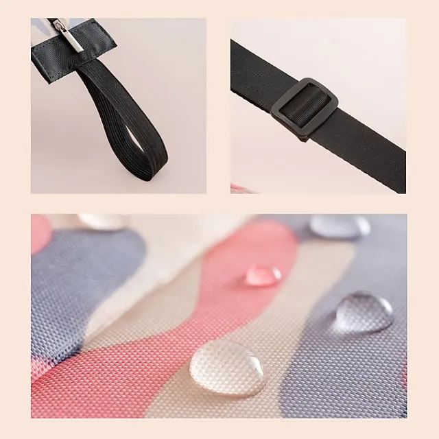 Women's Shoulder Bag Duffle Bag Nylon Shopping Daily Zipper Large Capacity Waterproof Foldable Solid Color Geometric Color Block Pink camouflage Diamond pattern Yellow dots