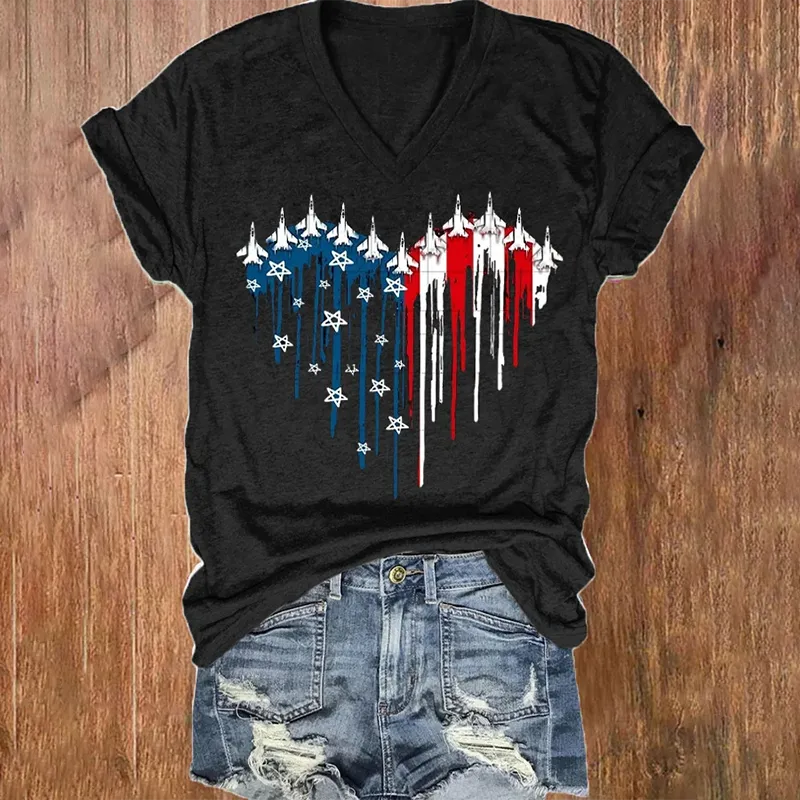 Women's Independence Day Design Printed T-Shirt