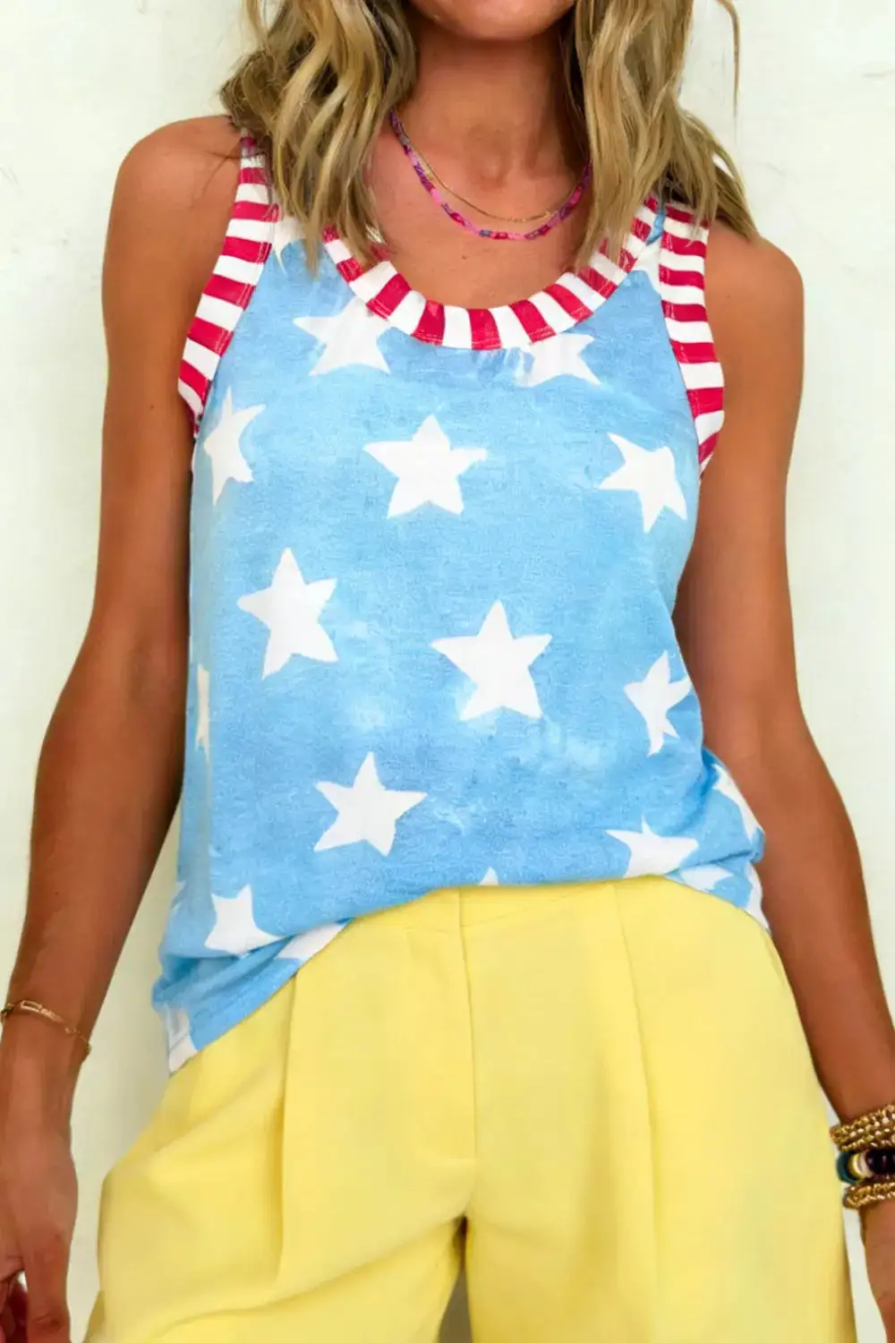 Round Neck Striped Tank Top