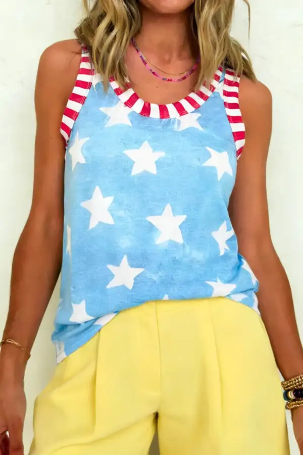 Round Neck Striped Tank Top
