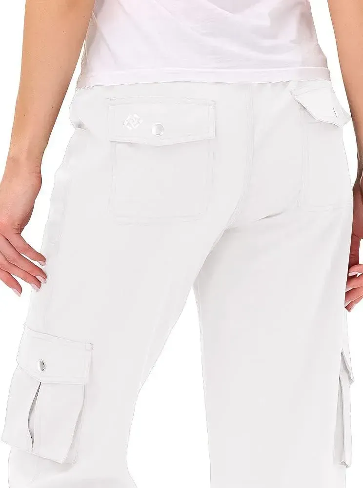 MoFiz Womens Capris with Pockets Loose Fit Casual Capri Pants Dressy Lightweight Ladies Baggy Cargo Pants for Hiking