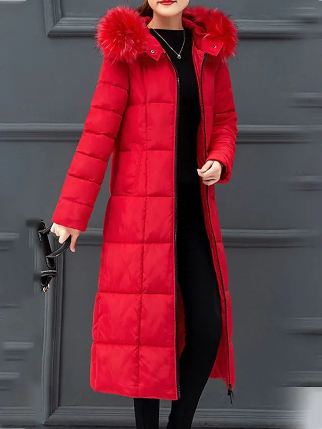 Women's Parka windbreaker hooded jacket casual full zipper pocket