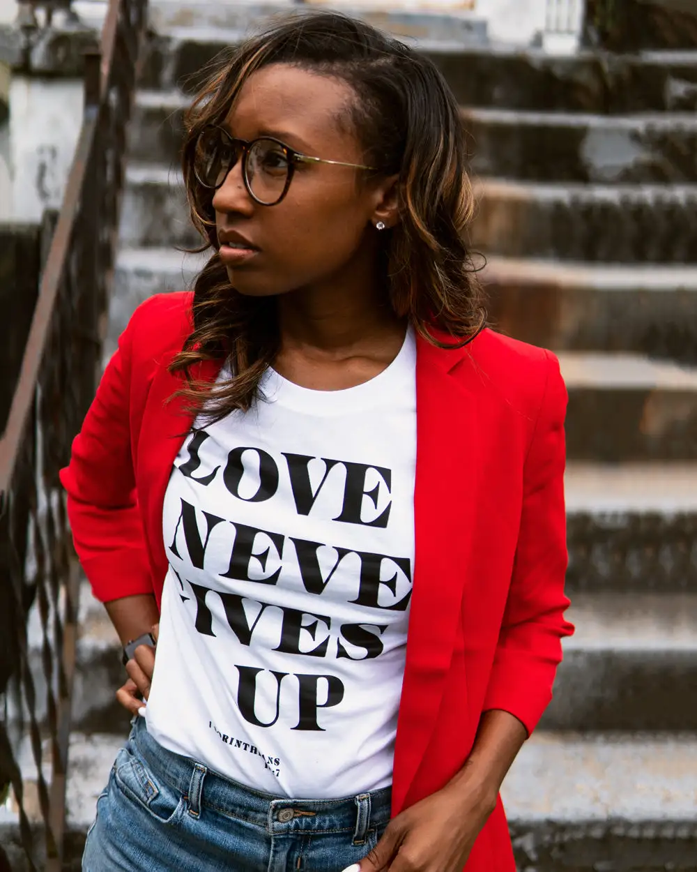 Love Never Gives Up Adult Box T-Shirt