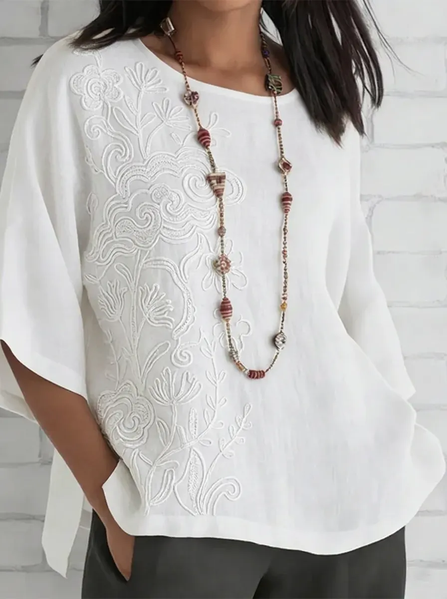 Women's Nashville Floral Embroidered Printed Top