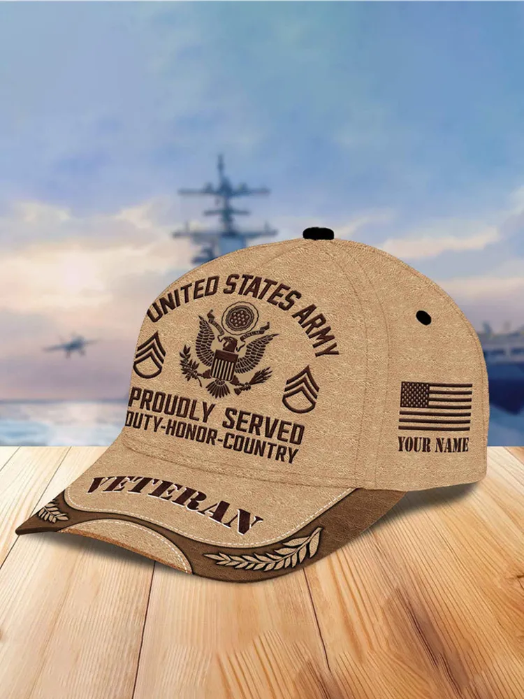 Unisex Casual Independence Day Us Army Print Cap
