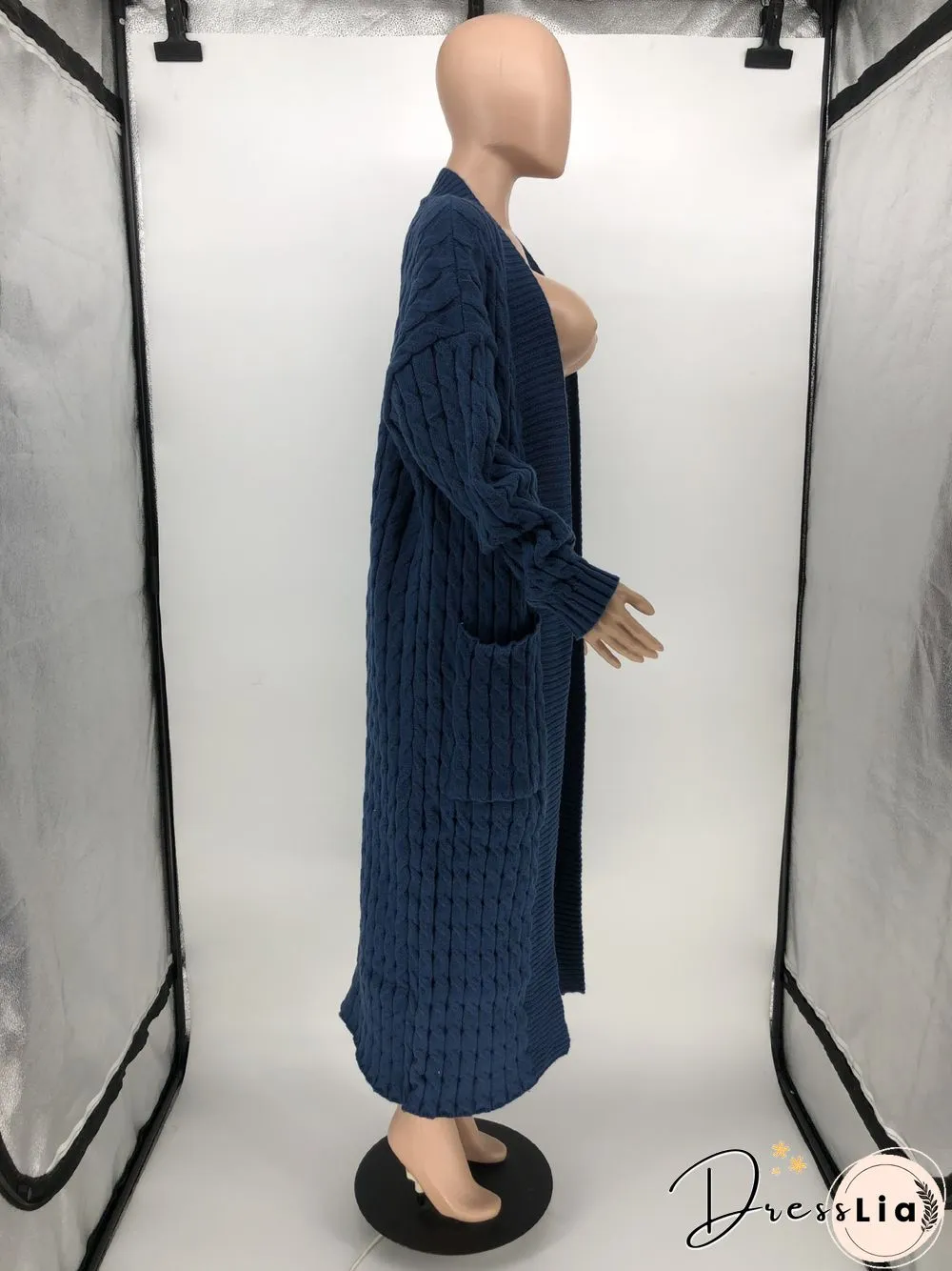Winter Crochet Loose Long Twist Sweater Cardigan