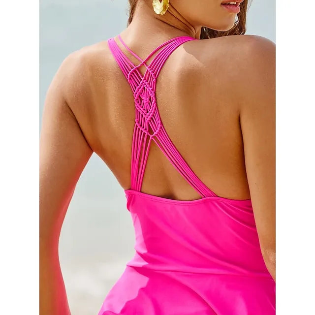 Solid Shirred One-Piece Swimsuit