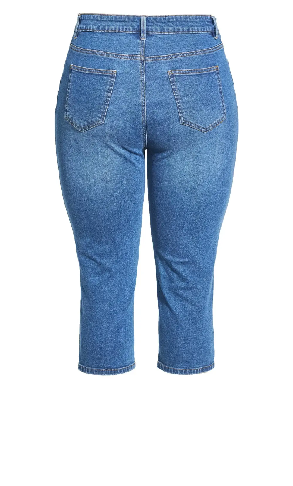 Evans Blue Mid Wash Cropped Jeans