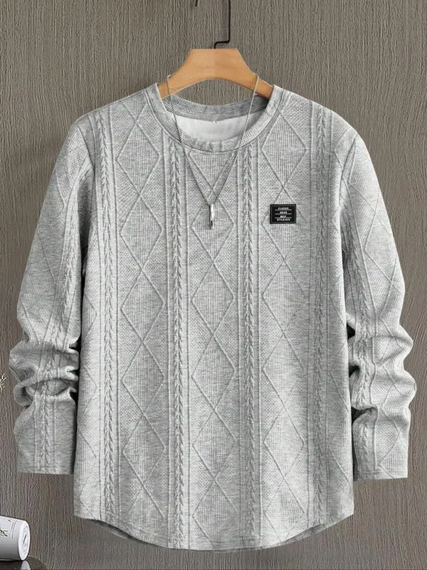 Men's Detail Textured Knit Sweater