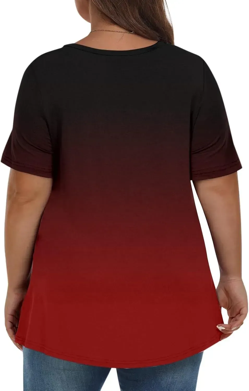 Plus Size Tops for Women Dressy Short Sleeve V Neck Shirts for Women Summer Tops for Women 2024 Floral Print Top