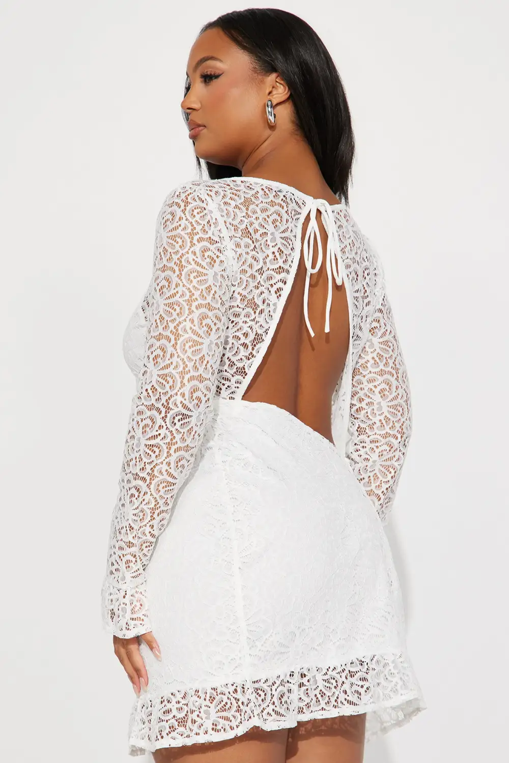 Sophia Lace Mini Dress - White