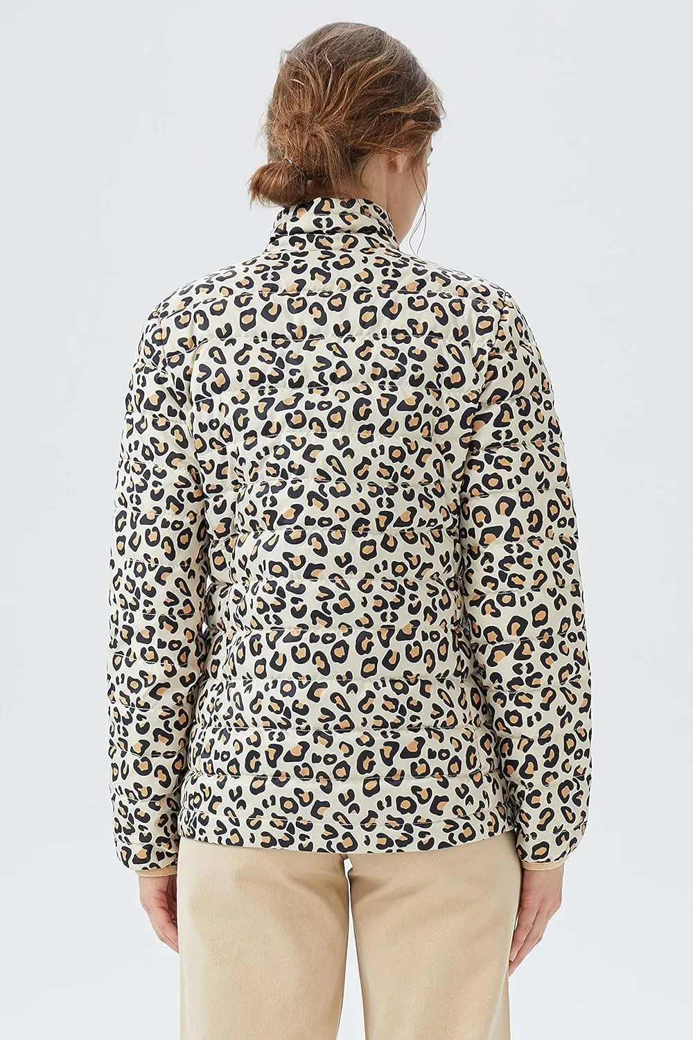 Women's Lightweight Packable Down Jacket Quilted Puffer Coat with Stand Collar