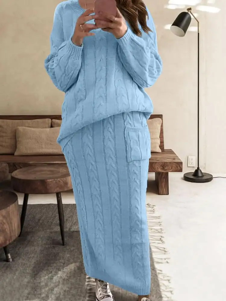 Needle Sweater Suit Skirt