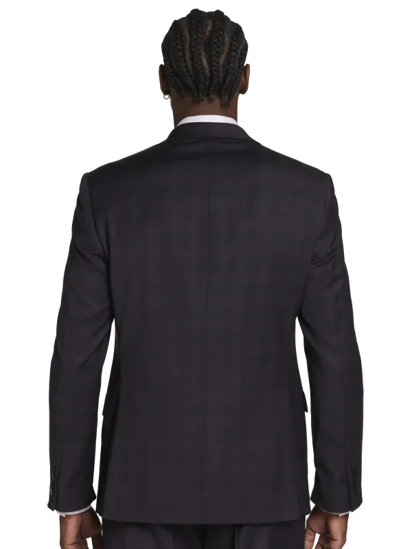 Michael Strahan Classic Fit Wool Blend Plaid Suit Jacket