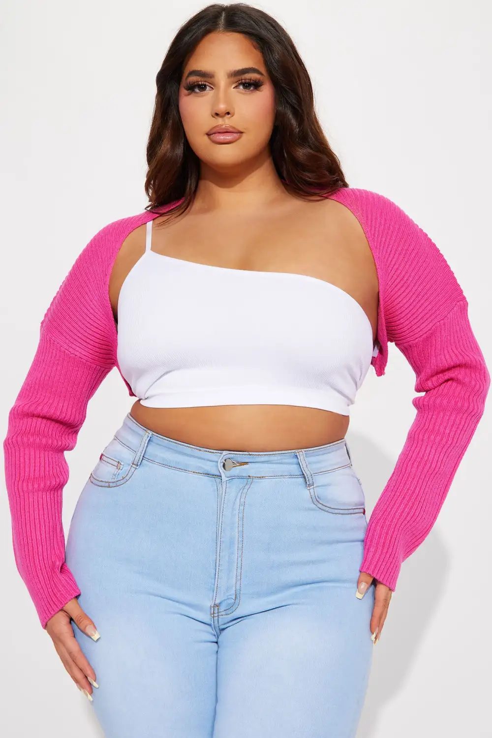 Robyn Bolero Sweater - Hot Pink