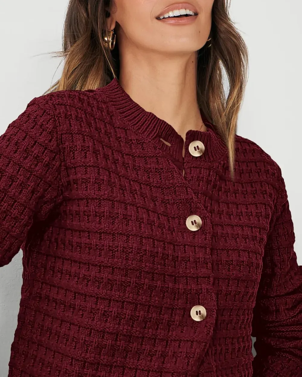 Women's Knit Cardigan Sweaters Casual Long Sleeve Open Front Button Down Trendy Jackets Outerwear