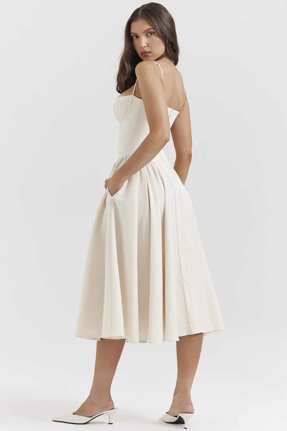 TAUPE CORSET SUNDRESS