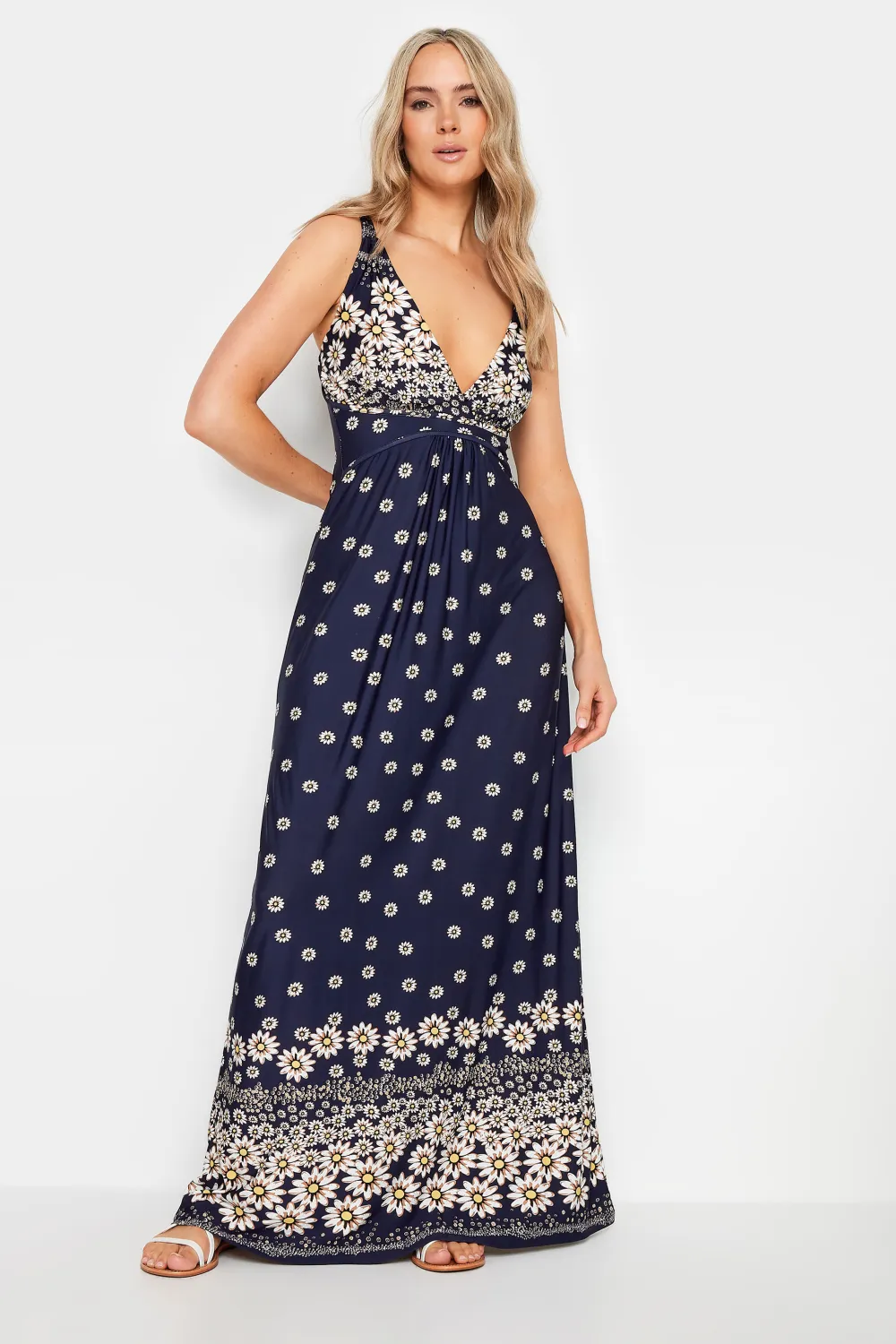LTS Tall Black Floral Print V-Neck Sleeveless Maxi Dress
