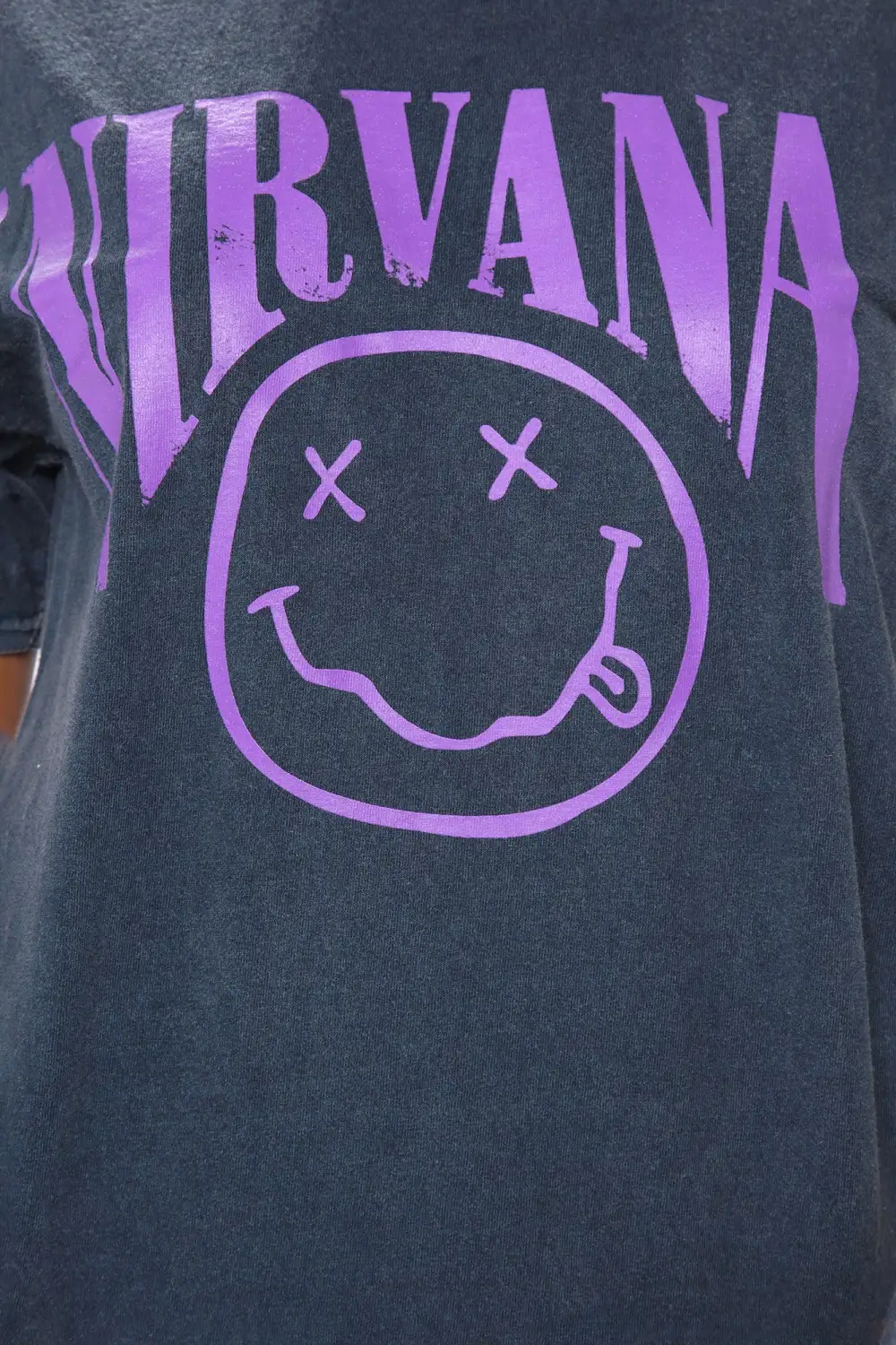 Nirvana Smile Washed Tee - Navy
