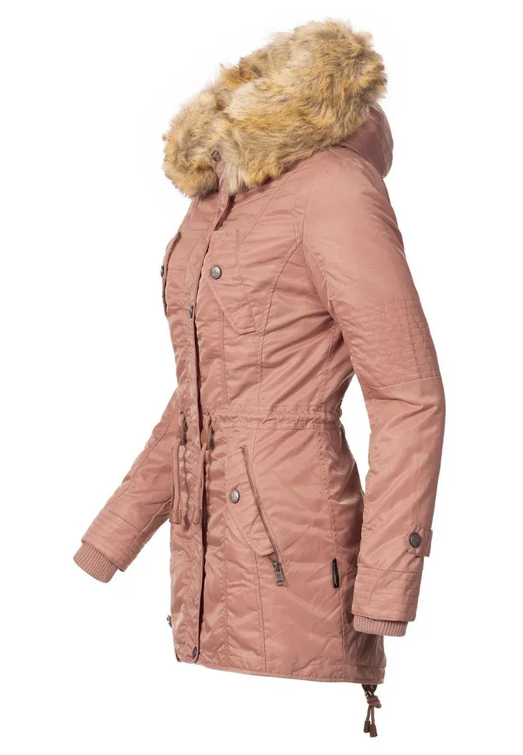 Women's padded parka coat red