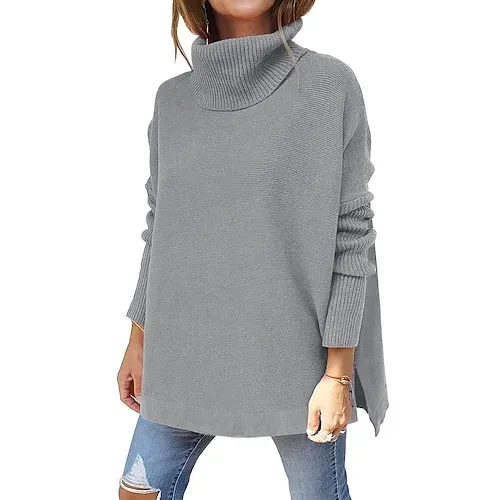 Women's Sweater Pullover Jumper Criss Cross Knitted Solid Color Stylish Casual Long Sleeve Regular Fit Sweater Cardigans V Neck Fall Winter Blue Purple Pink / Holiday / Going out