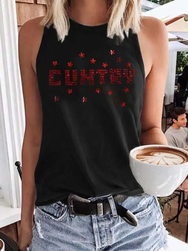Retro Western Cuntry Print Vest