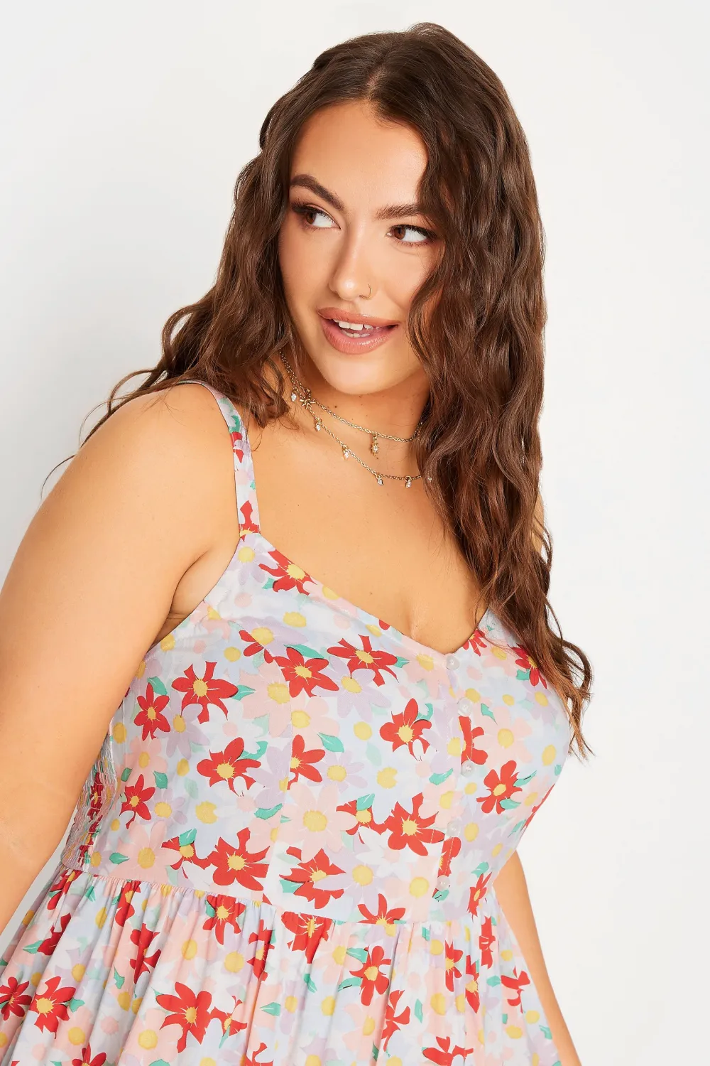 YOURS Curve White Floral Print Sundress