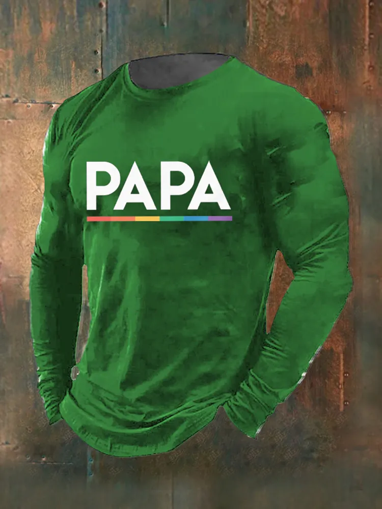 Men'S Pride Papa Print T-Shirt