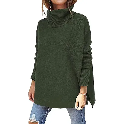 Women's Sweater Pullover Jumper Criss Cross Knitted Solid Color Stylish Casual Long Sleeve Regular Fit Sweater Cardigans V Neck Fall Winter Blue Purple Pink / Holiday / Going out