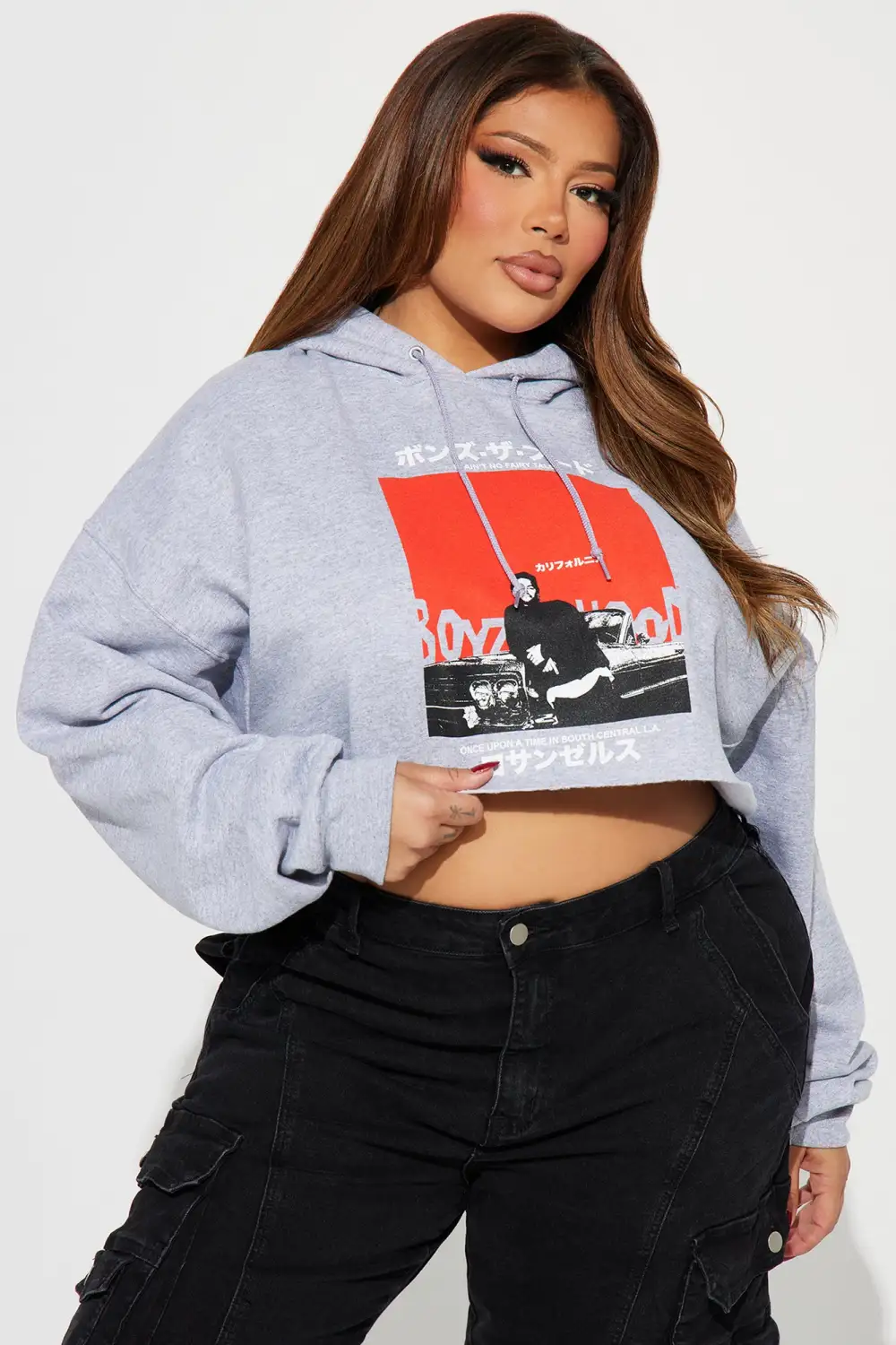 Boyz N The Hood Raw Hem Hoodie - Heathered Grey