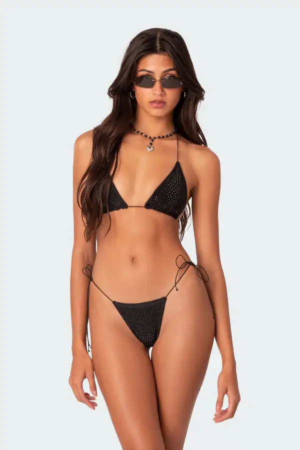 Shimmer Rhinestone Triangle Bikini Top