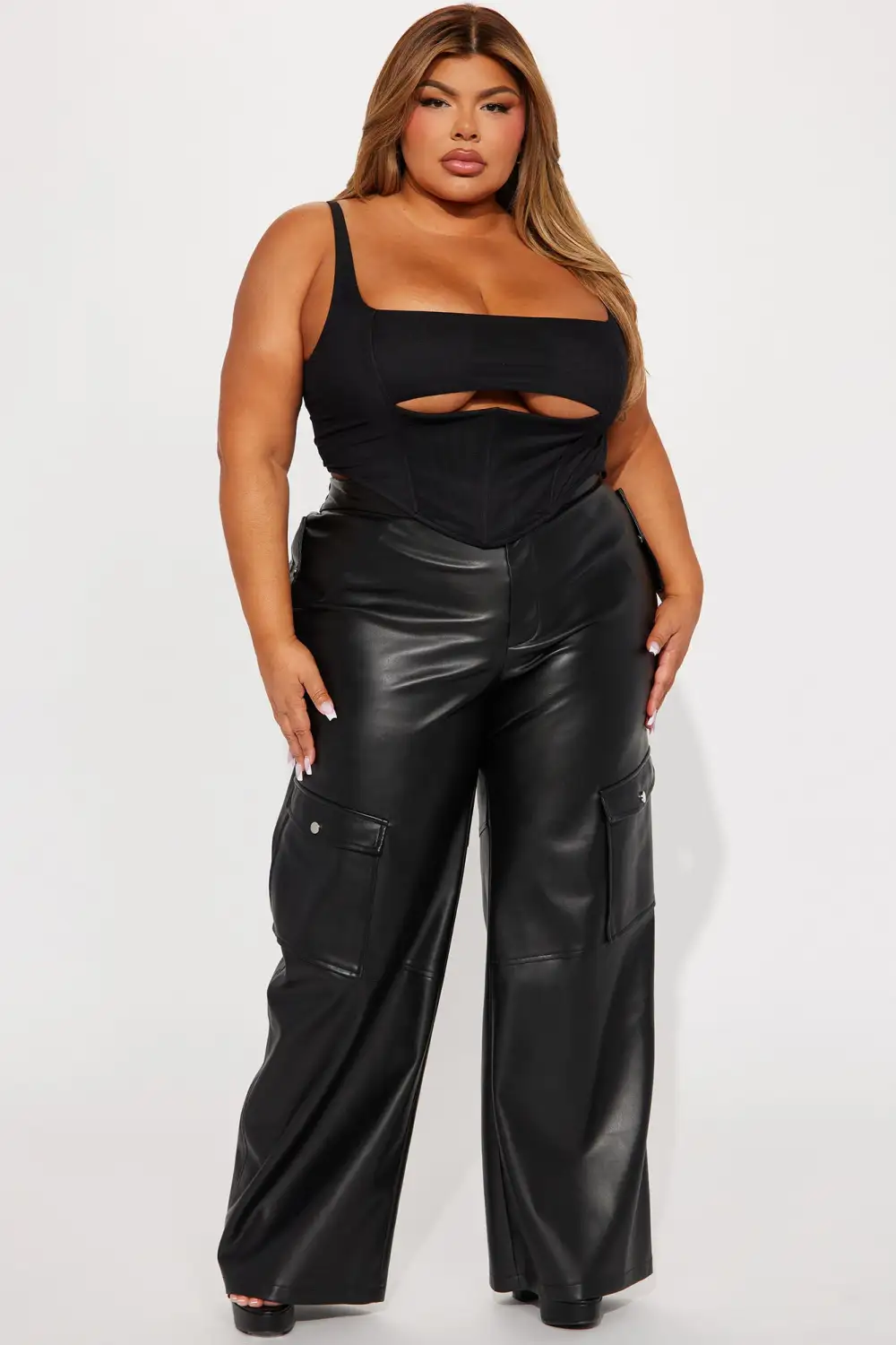 Peek A Boo Corset Top - Black