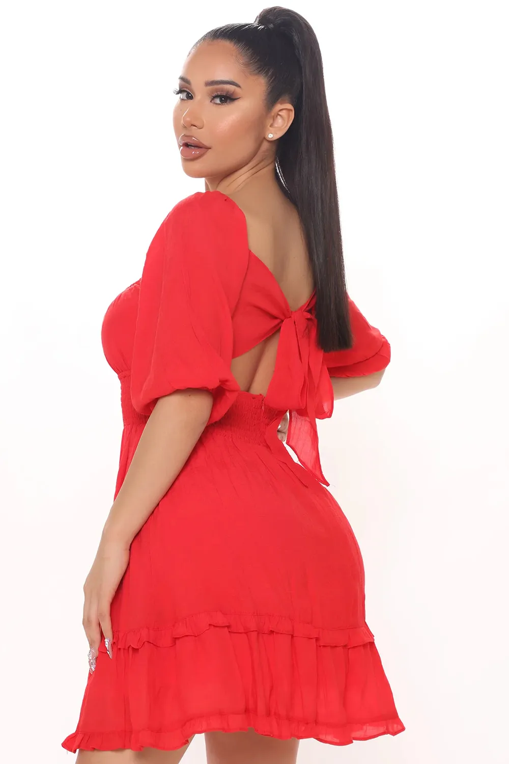 Spring/Summer Sassy But Cute Mini Dress - Red