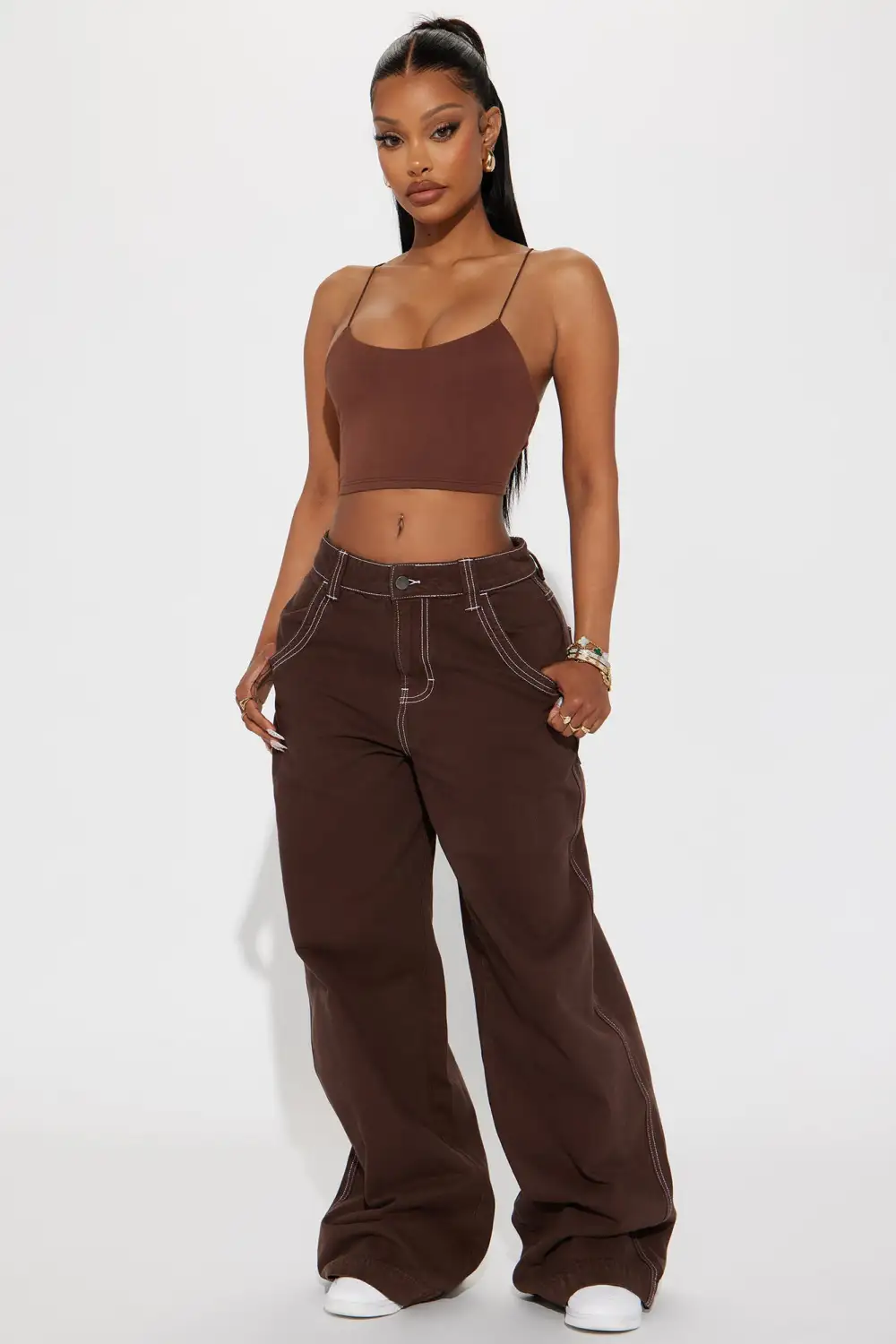 Kiki Super Cropped Top - Chocolate