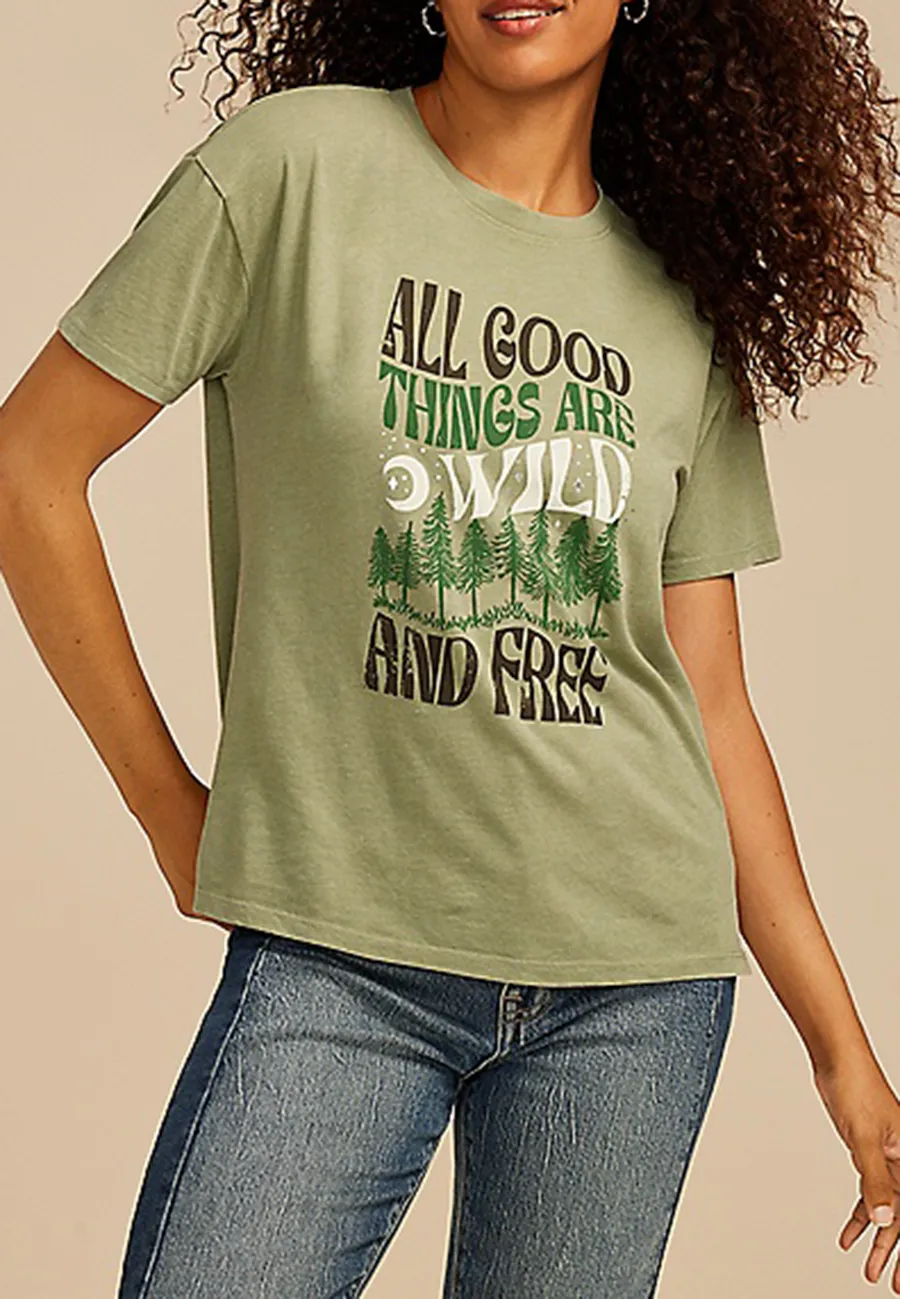 Casual Style Relaxed Graphic Tee