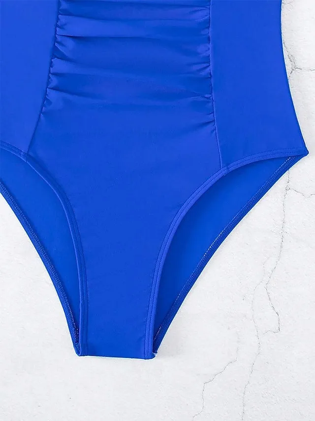 Women's Swimwear One Piece Normal Swimsuit Cut Out Plain Beach Wear Holiday Bathing Suits