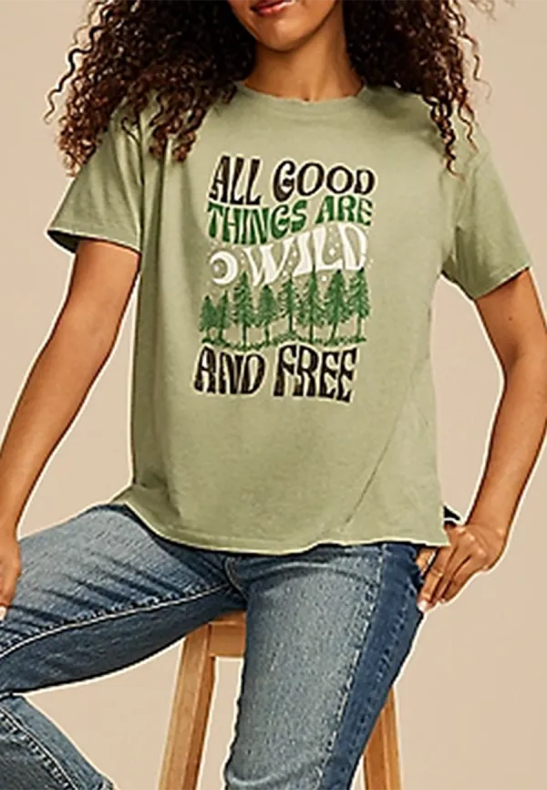 Casual Style Relaxed Graphic Tee