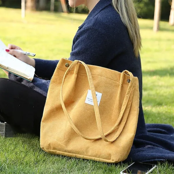 Men's Women's Kid's Tote Tote Sling Shoulder Bag Canvas Tote Bag Corduroy Shopping Daily Rivet Pattern Solid Color Floral Print Deep Purple zebra Wine Red