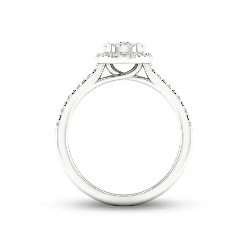 Diamond Promise Ring 1/4 ct tw Round-cut 10K White Gold