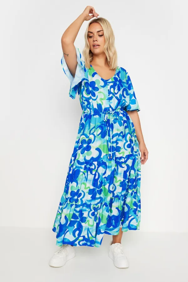 YOURS Curve Purple Floral Print Maxi Dress