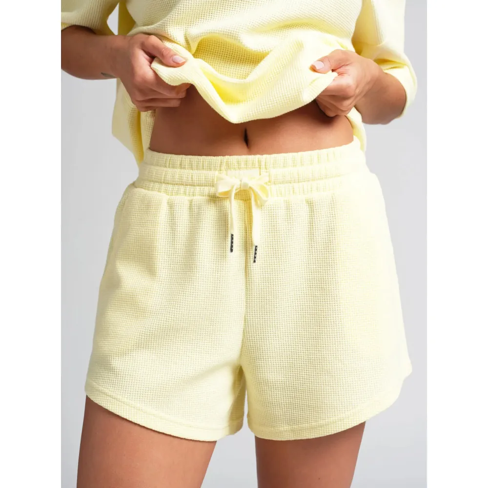 🔔🔔🔔🔔🔔🔔🔔🔔🔔🔔🔔🔔Last Few Hours – Act Fast ! Women's Textured Waffle Knit Lounge Shorts With Drawstring