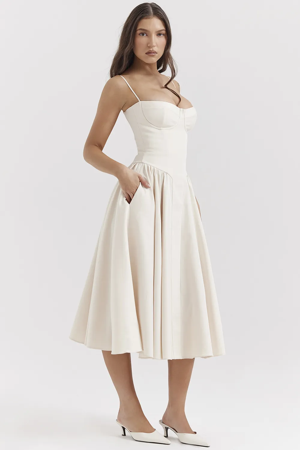 TAUPE CORSET SUNDRESS