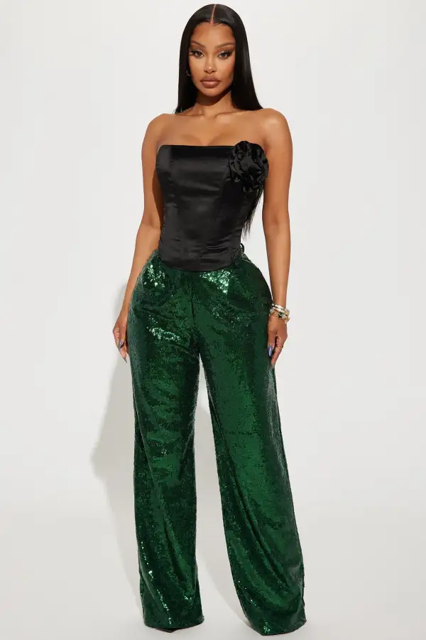 Home Grown Satin Corset Top - Black