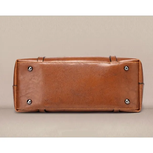 Women's Tote Shoulder Bag Shoulder Strap Tote Top Handle Bag PU Leather Daily Zipper Solid Color Wine Black Pink